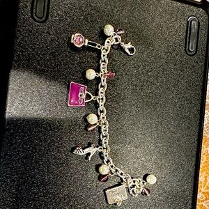 Silver and Purple Charm Bracelet